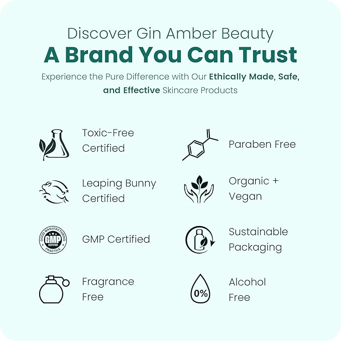 Gin Amber Beauty Mini Foaming Face Wash - Gentle Facial Cleanser, 6 fl oz