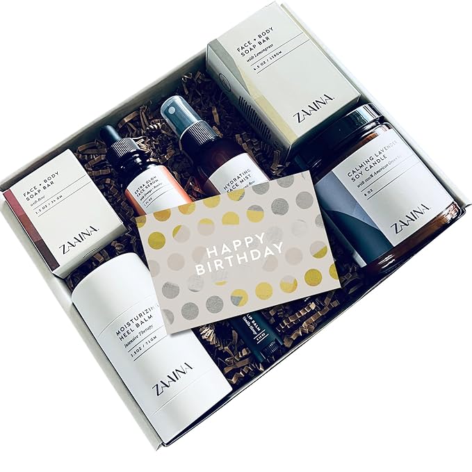 Birthday Gifts for Women, Luxury Spa Gift Basket for Her, Birthday Spa Gift Basket for Mom Wife Best Friend Sister, Girlfriend, Made in USA by ZAAINA