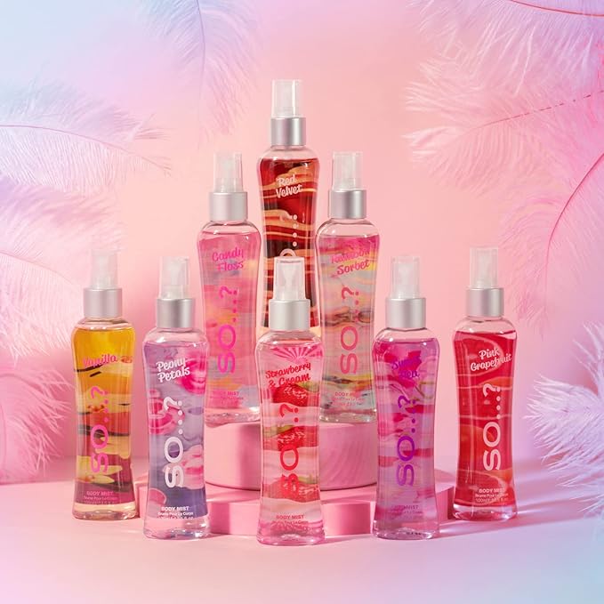 So…? Musk Body Mist Woody Scent - Perfume for Women with Bergamot, Toffee, Vanilla Notes - Gifts Body Spray for Women - 3.5 oz