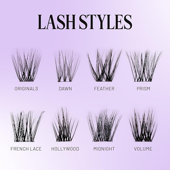 Lilac St Wispy Lash Clusters for DIY Lash Extensions, Hollywood, 10mm