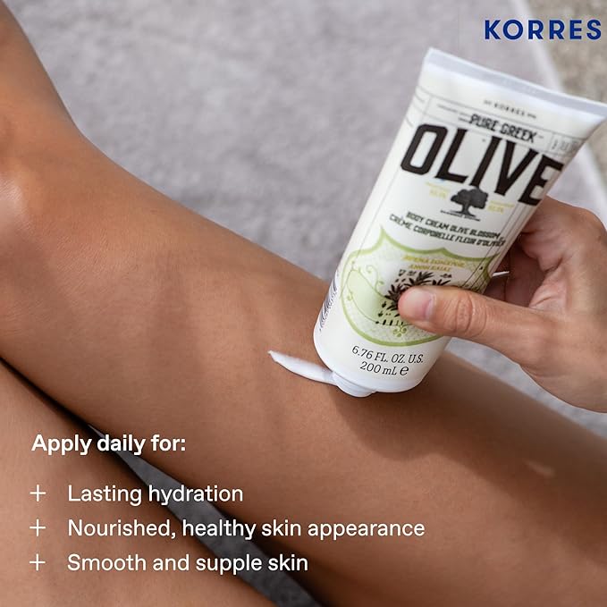 KORRES Olive Blossom Body Milk, Hydrating Lotion, 6.76 Fl Oz