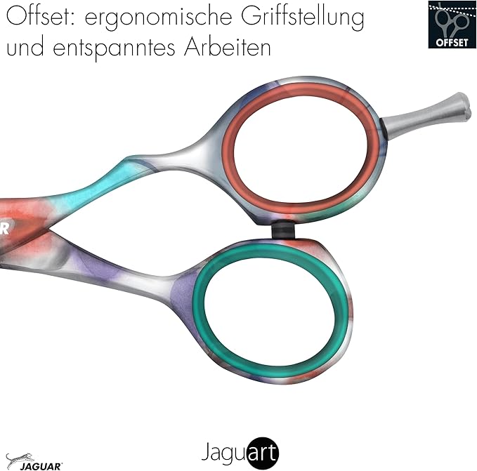 Jaguar In Heaven Watercolor Design Hairdressing Scissors, Right Handed Offset Handle, 5.5 Inch