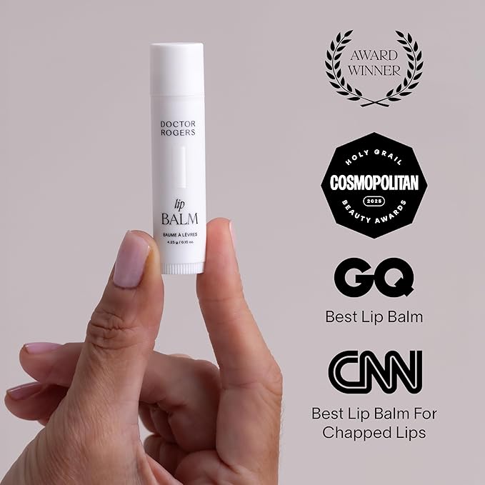 Doctor Rogers Lip Balm, Ultra Hydrating Lip Treatment, Clean Fragrance-free Lip Moisturizer for Soft Lips, Hypoallergenic, 0.15oz (4.25g)