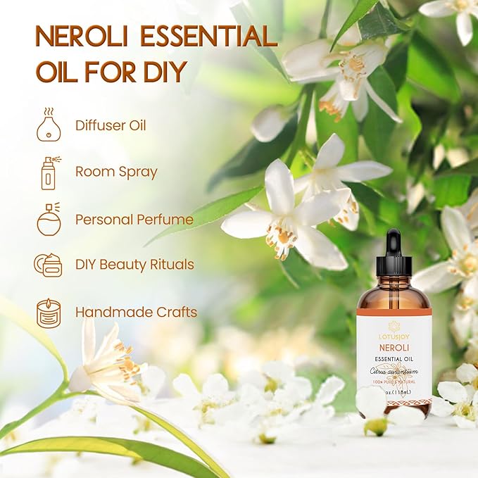 LOTUSJOY Neroli Essential Oil, for Skin, Diffuser, Room Spray, 4 Oz
