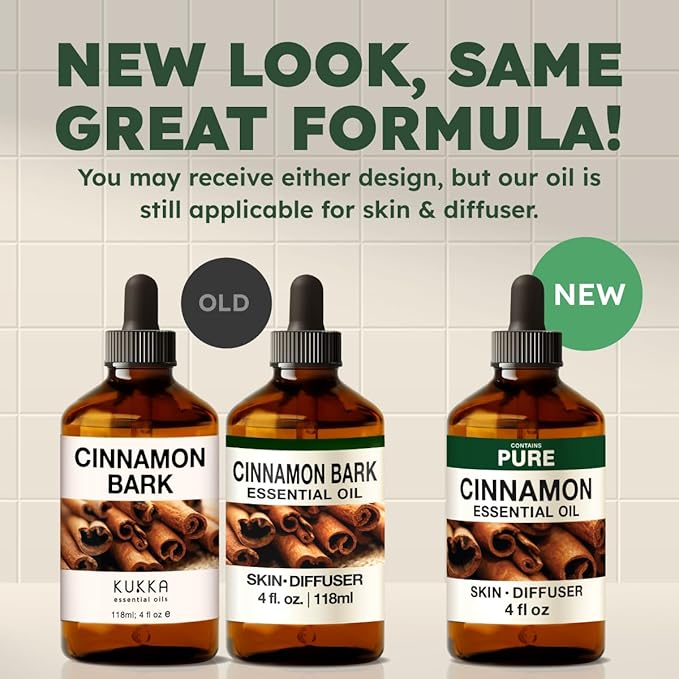 100% Pure Cinnamon Oil - 4 Fl Oz Cinnamon Essential Oil for Hair, Skin, Diffuser, Aromatherapy & DIY Soap Making Scent