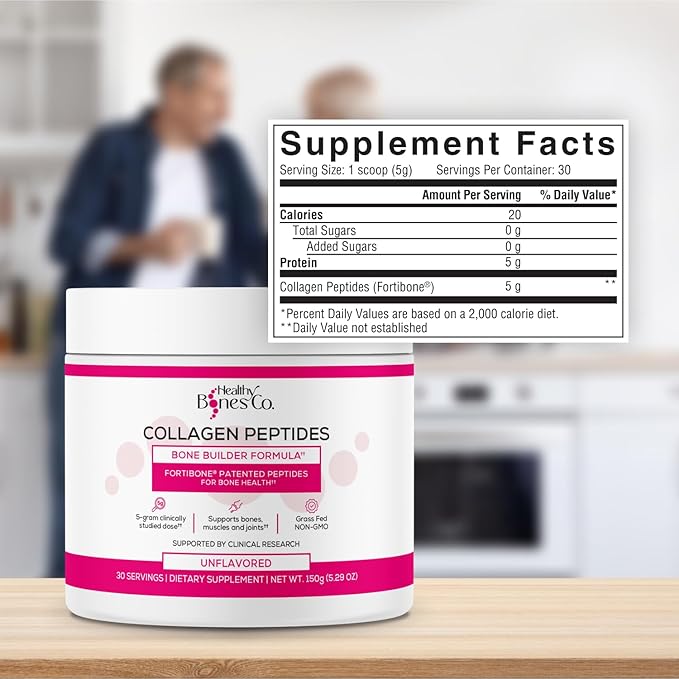 Collagen Peptides Powder, FORTIBONE®, Hydrolyzed, Gluten Free, 30 Servings