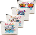 4 PCs Cruise Vacation Cosmetic Bag Girls Trip Gifts Favors, Cruise Gifts