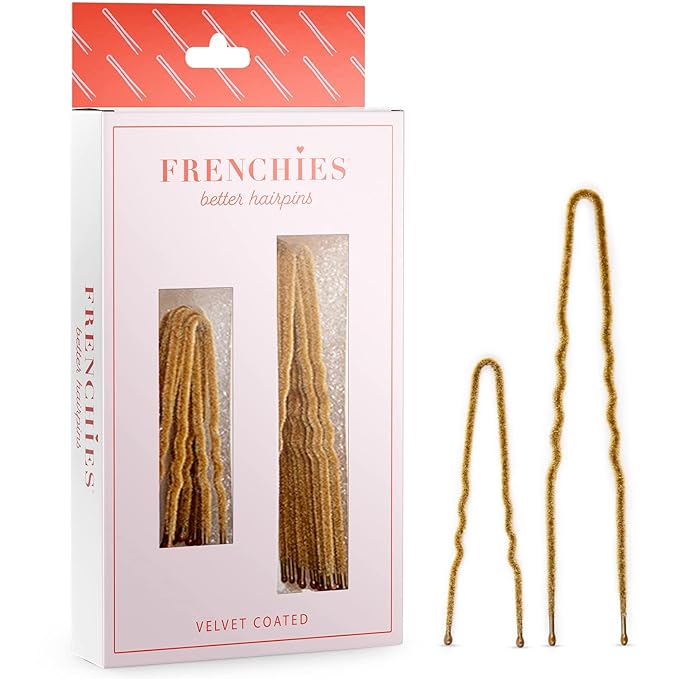 Frenchies Velvet Coated French Hair Pin, Non Slip, 20 Count, Blond
