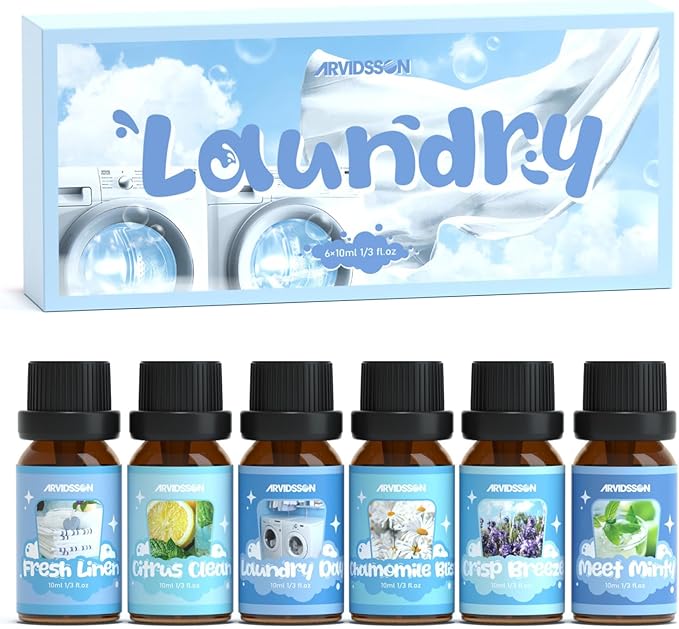 ARVIDSSON Laundry Collection Essential Oil Set, Use with Wool Dryer Balls