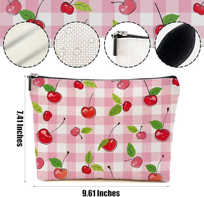 DHKG Cherry Makeup Bag Cherry Gifts for Women Girls Friend Daughter