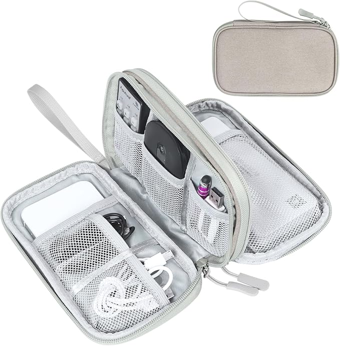 FYY Electronic Organizer, Travel Tech Pouch Bag, Cable Organizer Khaki