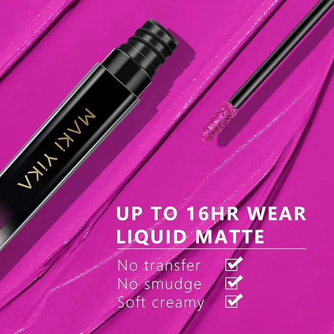 MAKI YIKA Hot Pink Lipstick Matte for Women Color Stay Long Lasting Lipsticks