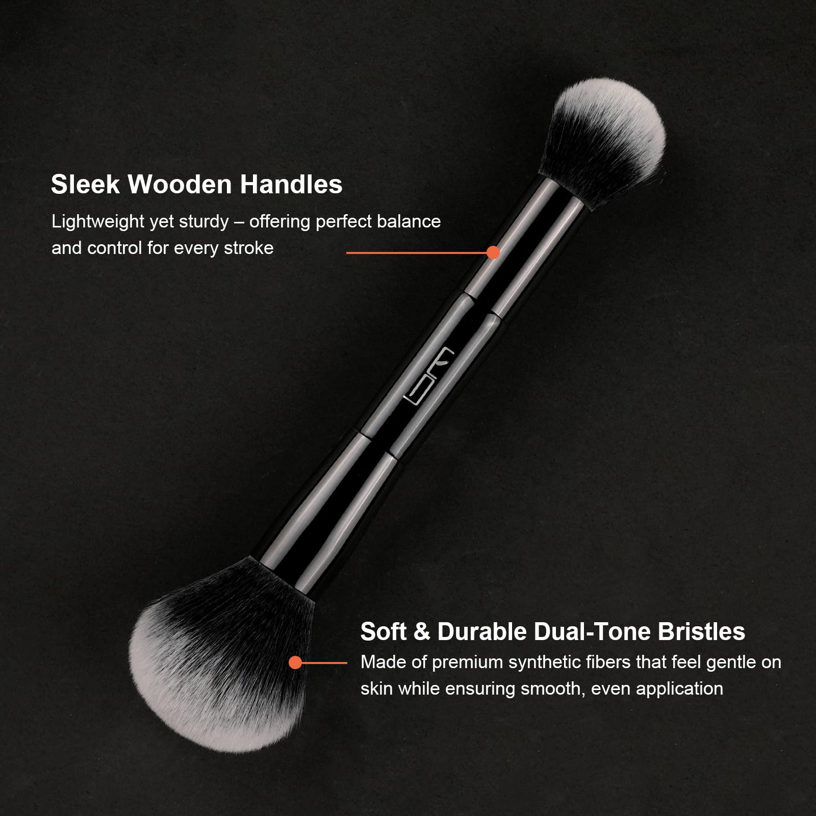 Brush Master 4Pcs Duo End Makeup Brushes, Foundation, Powder, Contour, Concealer, eye makeup Brush, Double-ended Multi-functional Synthetic Cosmetic Tools Makeup Brushes(Black)