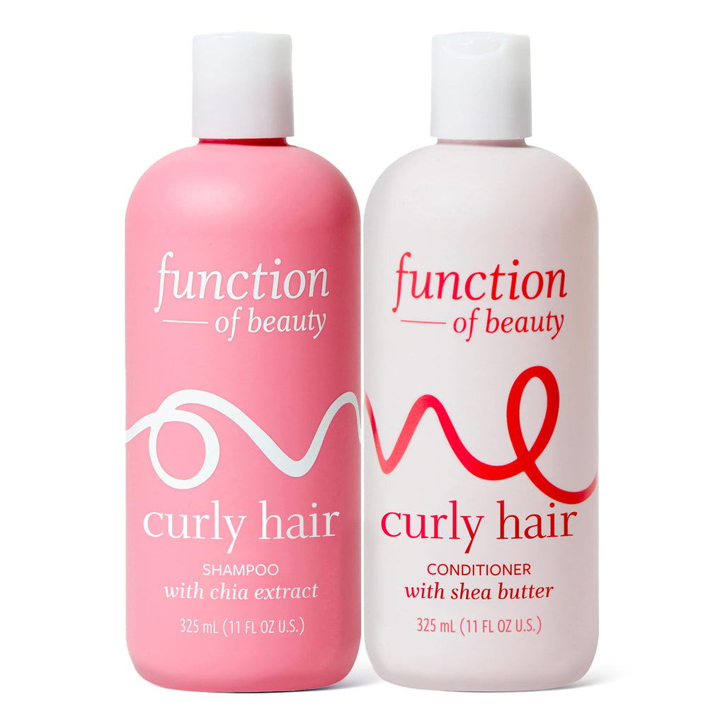 Function of Beauty Curly Hair Shampoo & Conditioner Set - Sulfate-Free Shampoo & Conditioner Duo for Natural Curls & Bounce - Curl Defining, Hydrating & Moisturizing - Dry & Dull Hair Care Products
