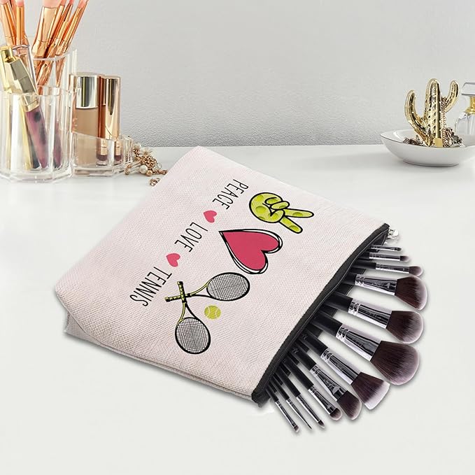 CEASQVAA Tennis Gifts Tennis Makeup Bag Pouch, Inspirational Tennis Gifts for Women, Gifts for Tennis Lovers Players Birthday Gift for Coach