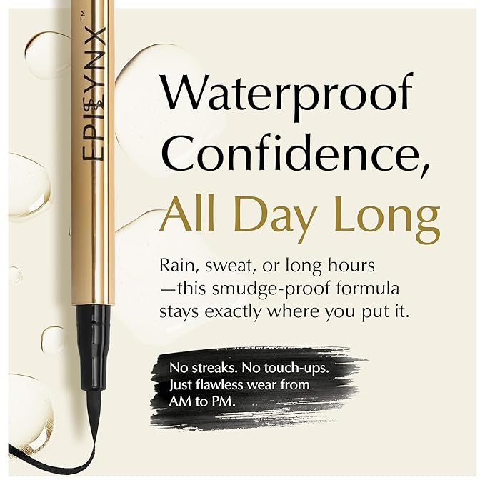 EPILYNX Liquid Eyeliner, Waterproof Hypoallergenic Vegan, Black, 2mL
