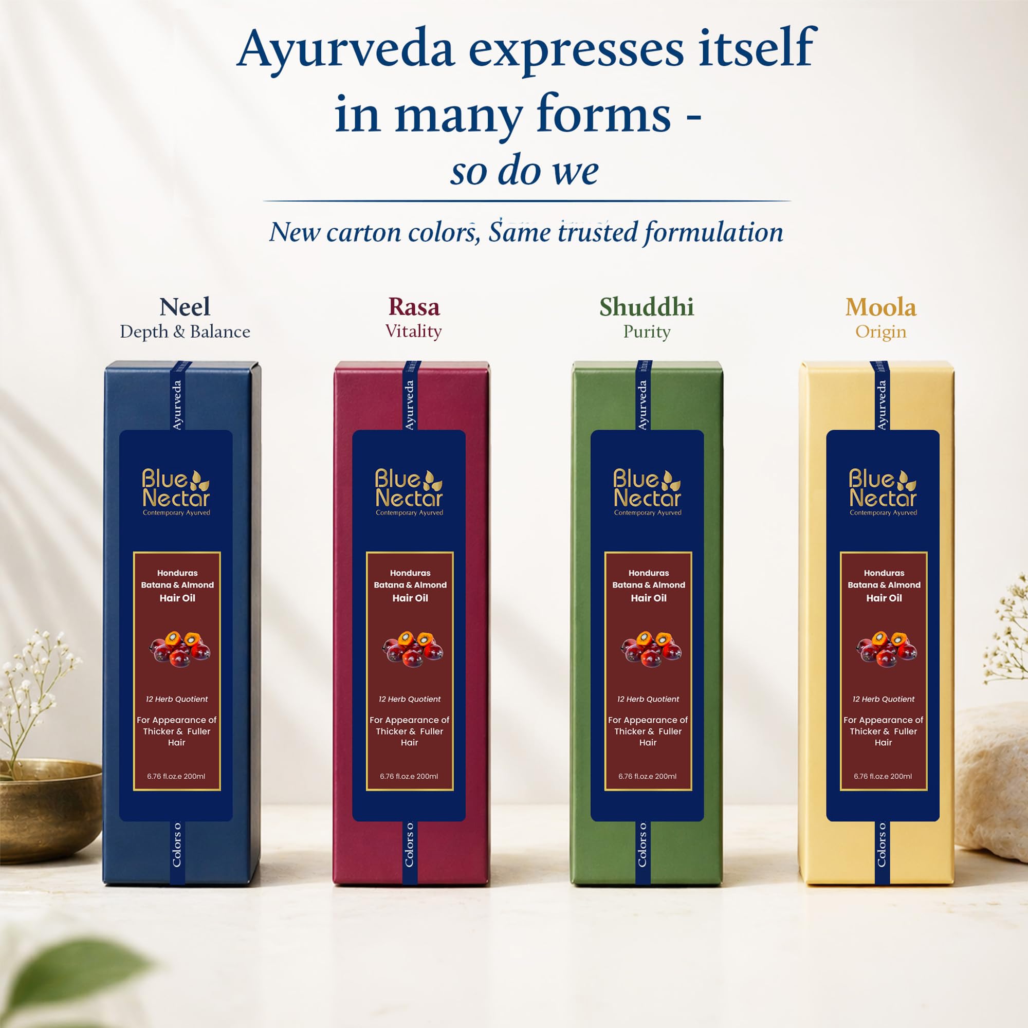 Blue Nectar Batana Oil for Thicker Hair | Pure Honduras Batana for Hair Growth with Organic Almond | Ayurvedic Hair Growth Oil for Stronger Hair (12 Herbs, 6.76 FlOz)