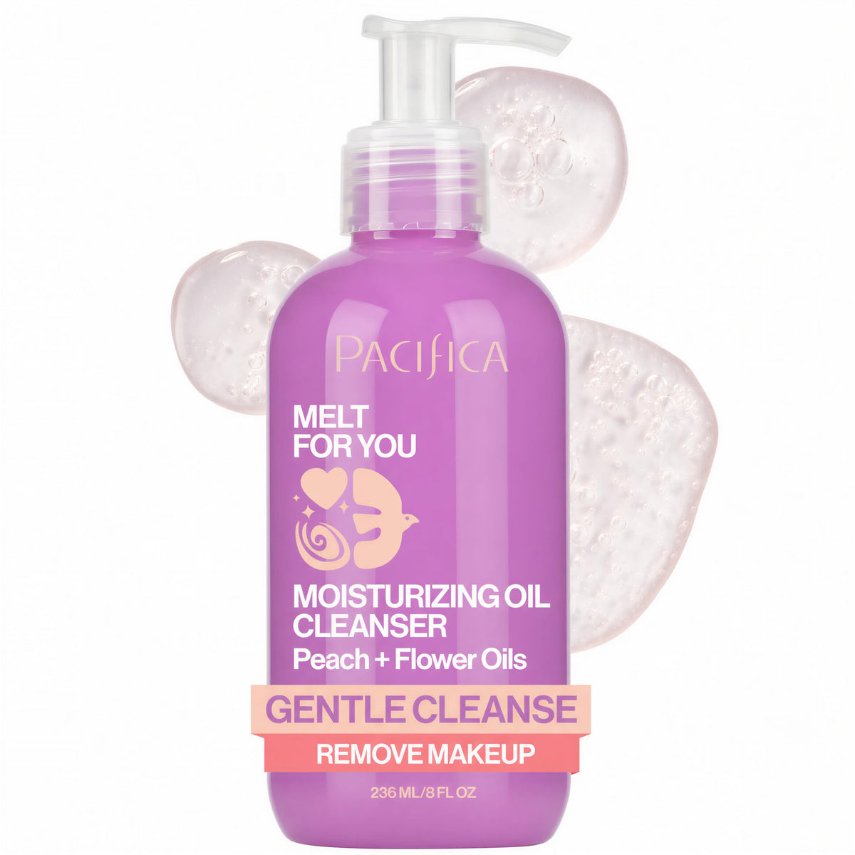 Pacifica Melt For You Facial Cleansing Oil – Hydrating Daily Face Wash & Makeup Remover Oil Cleanser for All Skin Types, Gentle Non-Comedogenic, Vegan, Clean Beauty, Dermatologist Tested 8 fl oz