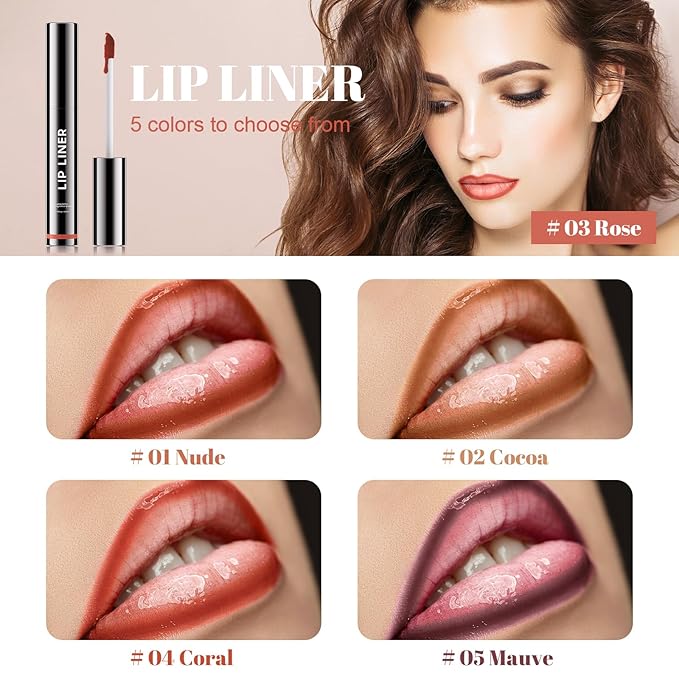 dfjdskl Tattoo Lip Liner, Waterproof & Transfer-proof Peel Off Lip Stain with Matte Finish