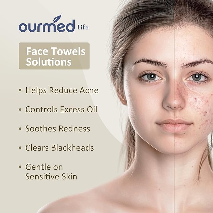 Ourmed Life Disposable Face Towels, 10 x 12 in XL Facial Towels, 180 Count