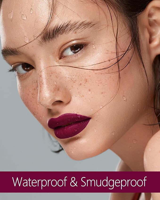 MAKI YIKA Dark Purple Lipstick Matte for Women Color Stay Long Lasting Lipsticks