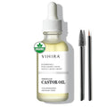 Vihira Organic Golden Castor Oil (2 Fl Oz | Premium Grade), True Cold Pressed, 100% Pure, Hexane Free, for Hair, Eyelash, Eyebrow, Cuticles, Nails, Skin, Belly Button & More.