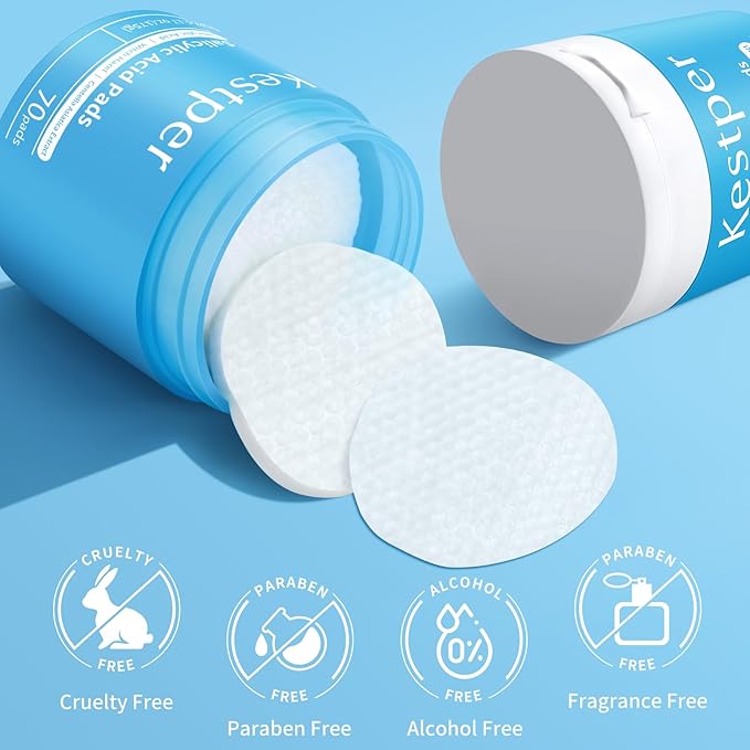 Kestper Salicylic Acid Exfoliating Facial Pads for Blemish-Prone Skin