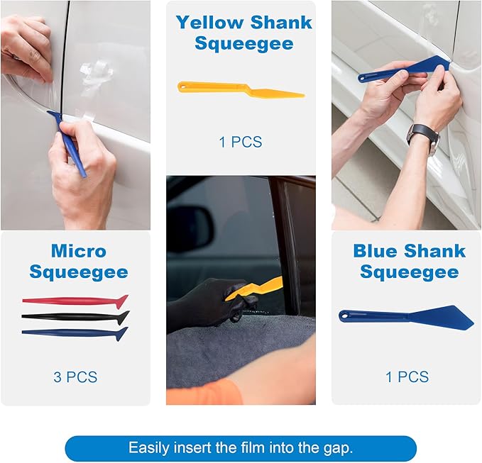 AOWEITOUR 19 PCS Car Window Film Tint Tool Kit,Custom Toolset Automotive Tint Tool Kit,Vinyl Wrap Tools for Car Tinting,Includes Squeegees,Felt Squeegees,and Required Installation Accessories