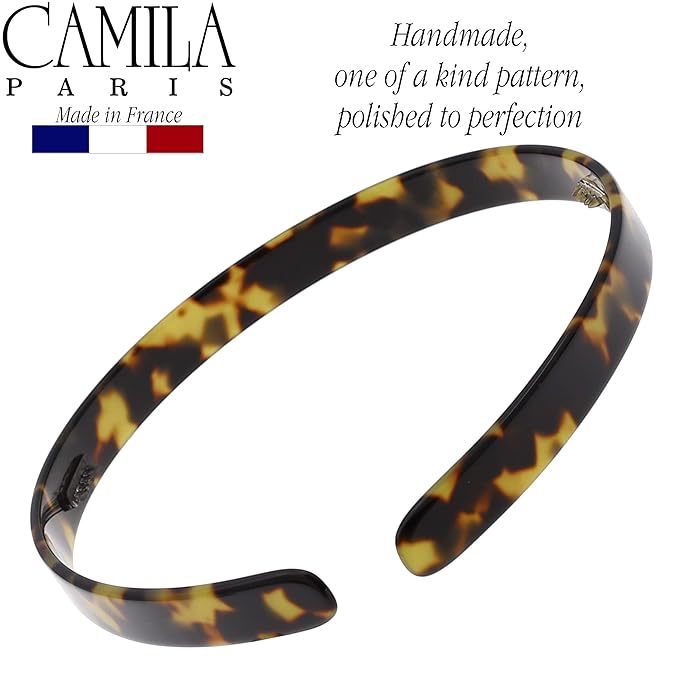 Camila Paris CP2003 French Headband for Women, Handmade Tokyo, Strong Hold Grip Women's Hair Band, Ligth and Very Flexible, No Slip Durable Styling Girls Hair Accessories, Made in France