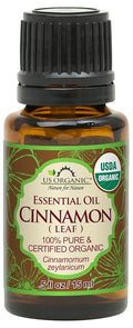 US Organic 100% Pure Cinnamon Leaf Essential Oil - USDA Certified Organic, Steam Distilled - W/Euro Dropper (More Size Variations Available) (15 ml /.5 fl oz)