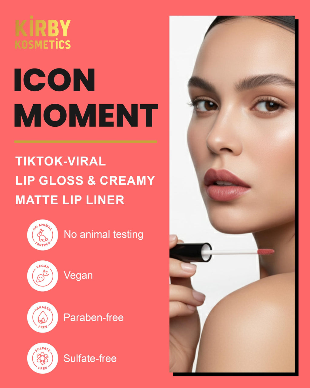 Kirby Kosmetics Lip Kit Duo – Icon Moment- TikTok-Viral Precision Liner & Glossy Liquid Lipstick, Clean 2-Step Set with Hydrating Long-Wear Color – Bold Inclusive Beauty for Everyday Konfidence