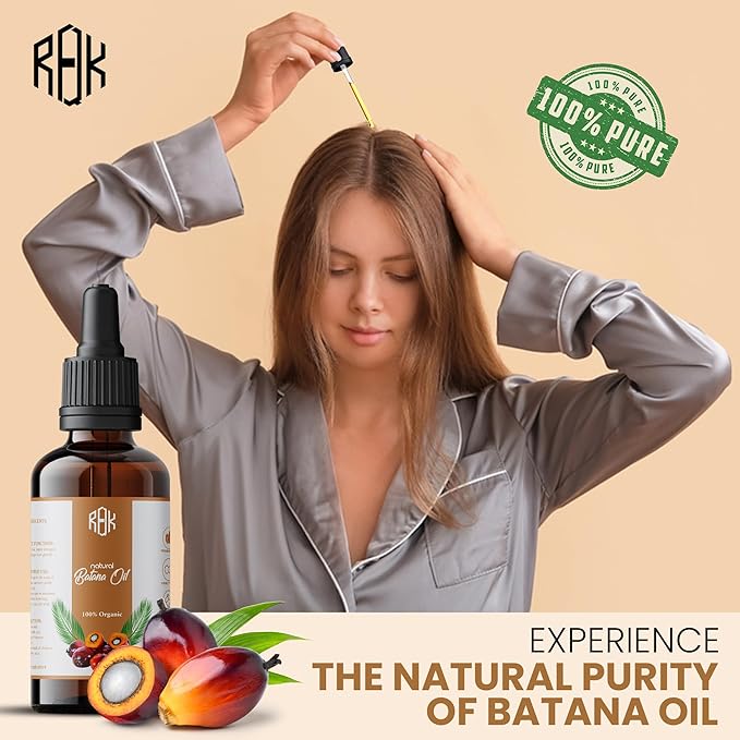 RAQK Batana Oil for Hair Growth Natural Scalp Oil for Strengthening, Repairing Damaged Hair, and Encouraging New Growth Pure & Paraben-Free Hair Growth Oil with Easy Dropper Lid and Eyelash kit