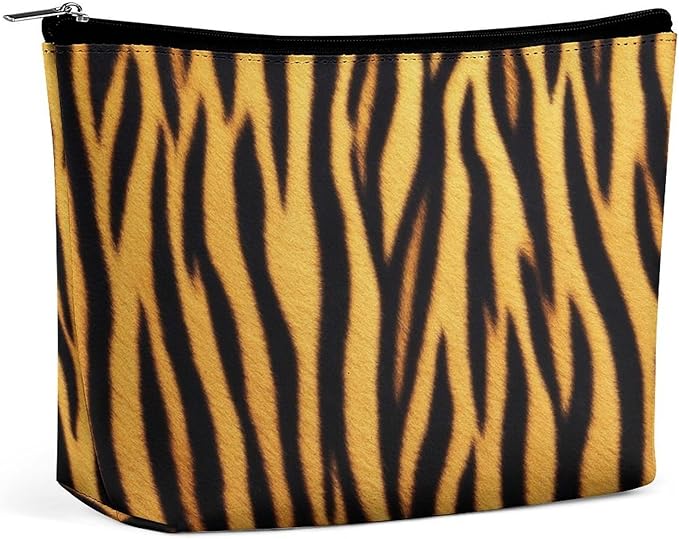 Meaudiwes Women's Toiletry Bag, Travel Cosmetic Bag, Large Makeup Case, Wild Animal Tiger Skin Stripe Personality Fashion Zipper Cosmetic Case
