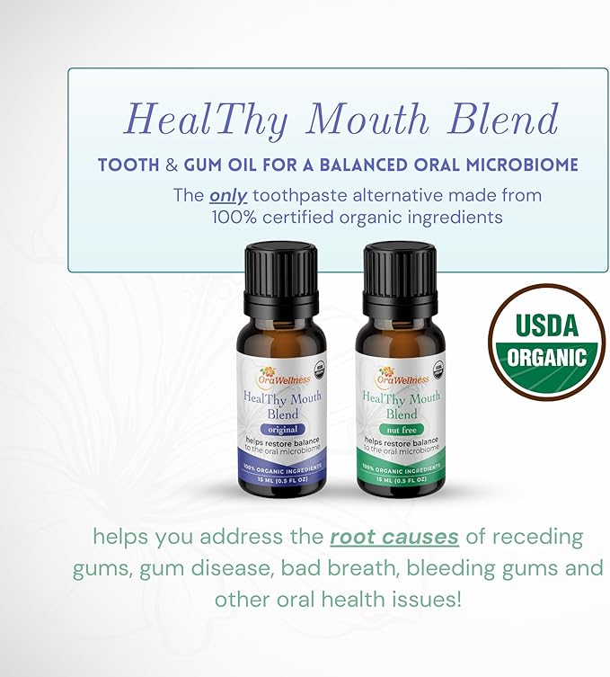 OraWellness Healthy Mouth Blend Organic Tooth Oil, Fluoride Free Rinse