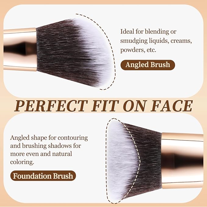 MOGILAN Makeup Brush Set with Black Travel Case -Premium Soft Synthetic Foundation, Contour & Eyeshadow Brushes for Liquid,Cream & Powder Blending Professional MUA Make Up Kit 11PCS