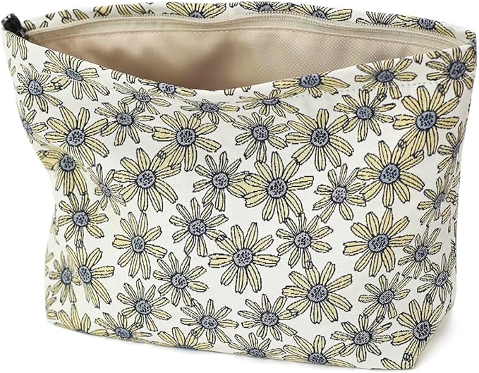 BBORGDC Floral Jacquard Makeup Bag - Large Capacity Cosmetic Pouch for Travel, Toiletry Organizer with Zipper, Perfect for Daily Use and Gifts, Purses for Women Clearance