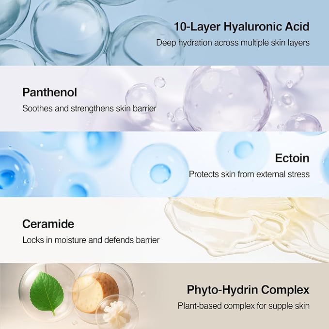 ESSENHERB Deep Core Hydra Cream – Phyto Mucin, 10-Type Hyaluronic Acid & Ceramide | Daily Moisturizer for Deep Hydration and Radiant Glass Skin | Vegan & Korean Skincare (3.38 fl oz)