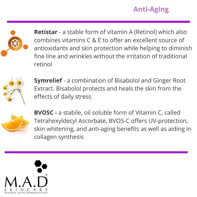 M.A.D Skincare YOUTH TRANSFORMATION RETINOL SERUM 2% - Professional Anti-Aging Solution for Wrinkles & Acne-Prone Skin | Clears Blemishes & Large Pores | Hyaluronic Acid & Amino Acids | 1oz