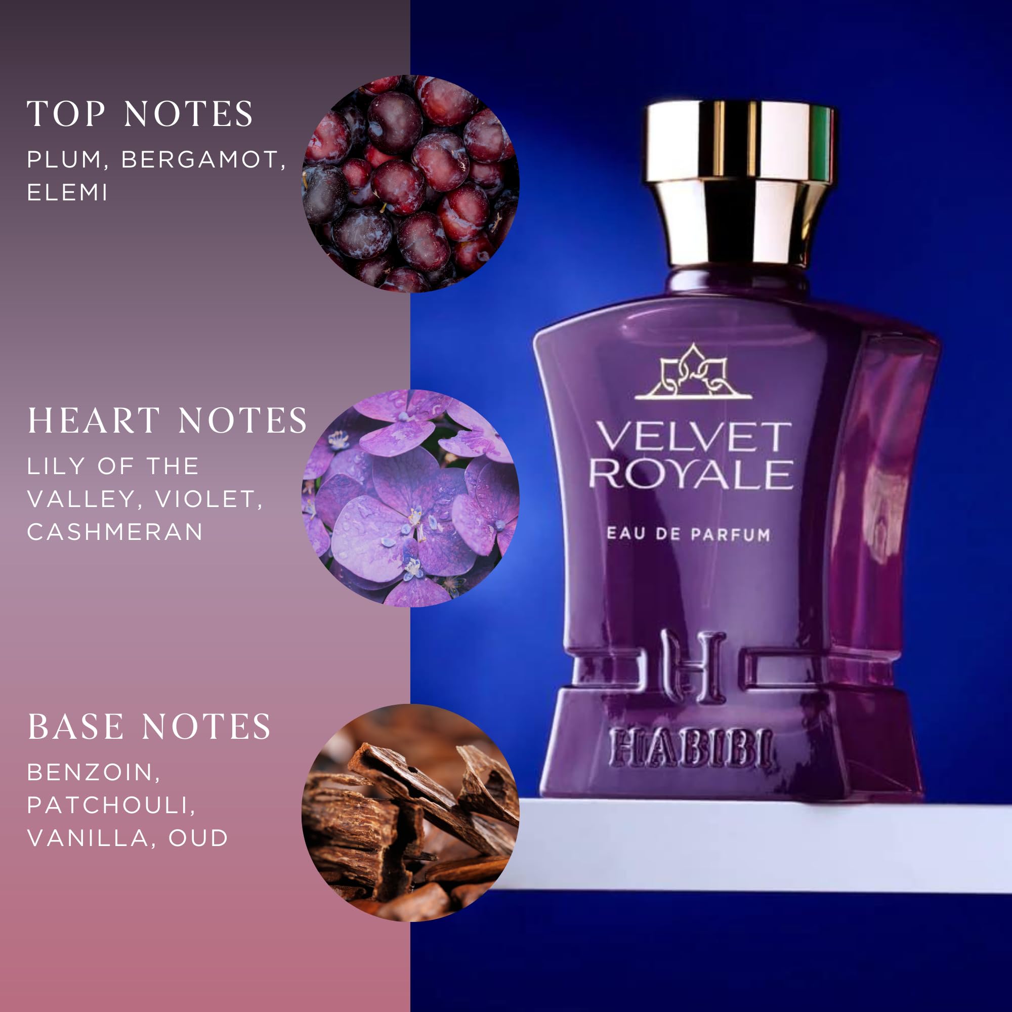 H HABIBI Velvet Royale Arabian Perfume for Women Eau de Parfum 75 ml