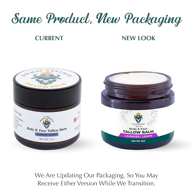 Grass-Fed Beef Tallow Balm for Face & Body - Lavender & Lemon - 2oz
