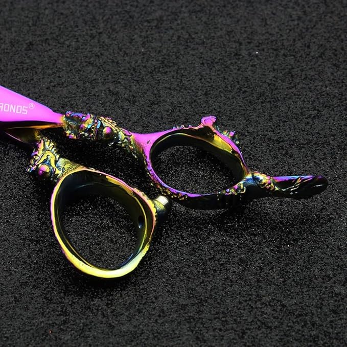 5.5/6 /7 Inch Purple scissors Knight Professional Japanese Hair Scissors Barber Scissors Set (6 inch 2pc-A)