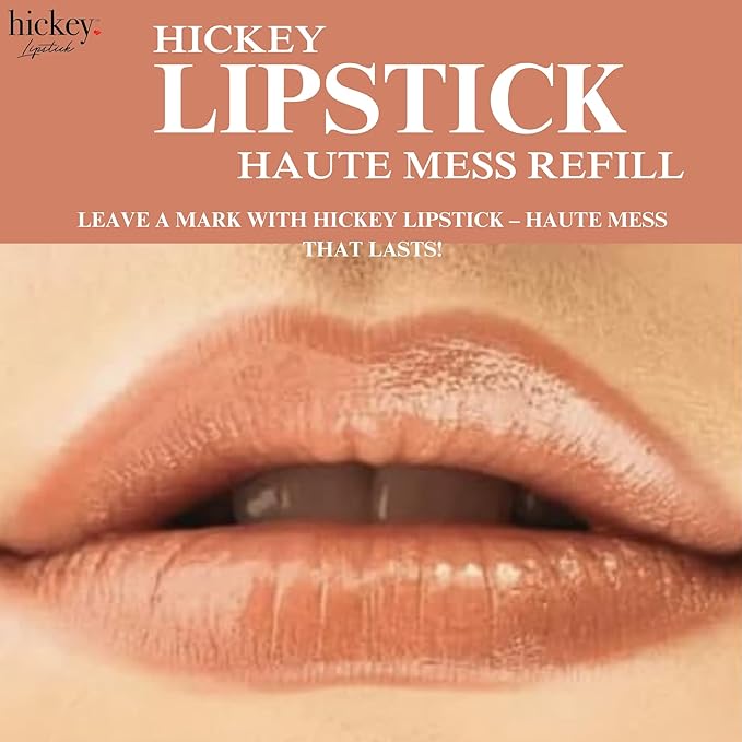 Hickey Lipstick Refill - Haute Mess (Terracotta) - Hydrating Formula with Jojoba Oil, Long Lasting Velvet Finish Lipstick for Women - Vegan & Gluten-Free