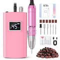 Beloving Portable Nail Drill Professional, 45000RPM Rechargeable Nail Drill Electric File Machine for Acrylic Gel Polish Remover, Cordless Nail Kit for Manicure Pedicure with 11 Bits for Salon (Black)