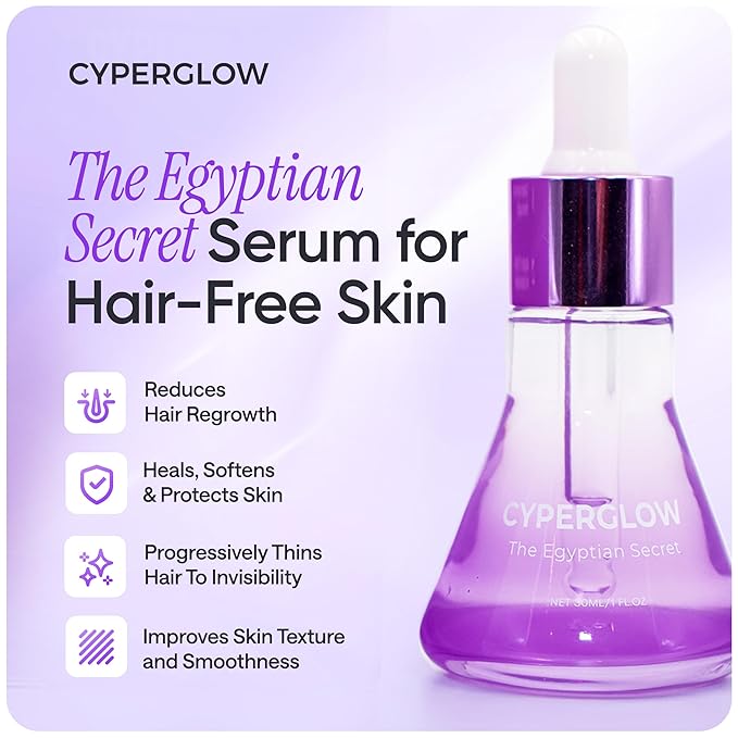 CYPERGLOW Cyperus Rotundus Skin Serum Oil, Natural Hair-Reducing & Shaving Oil for Women, Moisturising & Soothing for All Skin Types