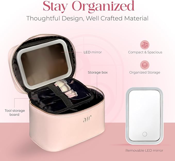 Air Glow Makeup Bag, Cosmetic makeup Travel bag, cosmetic bags for women Case with Zipper Closure
