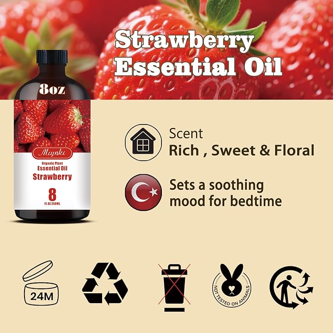 MLYNKL Strawberry Essential Oil,Strawberry Oil for Home Diffuser,8 fl oz