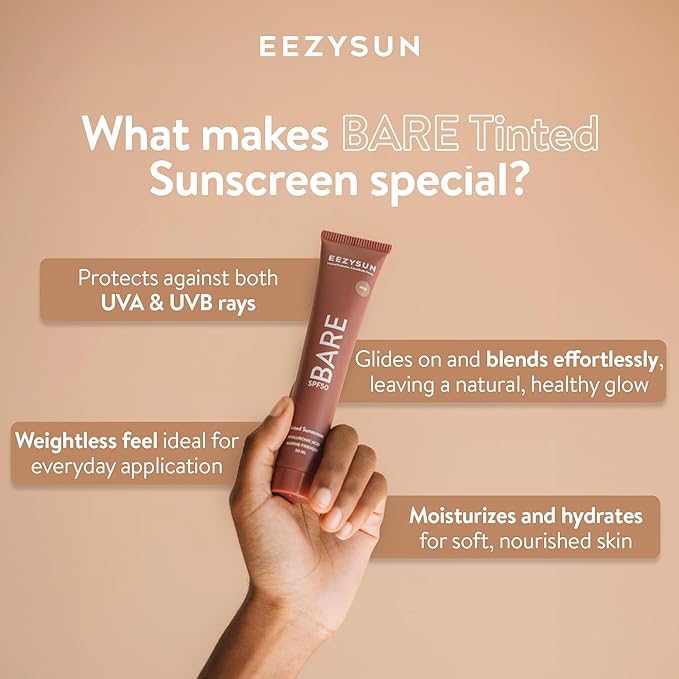 EEZYSUN BARE Tinted Sunscreen SPF 50 for Face - Deep