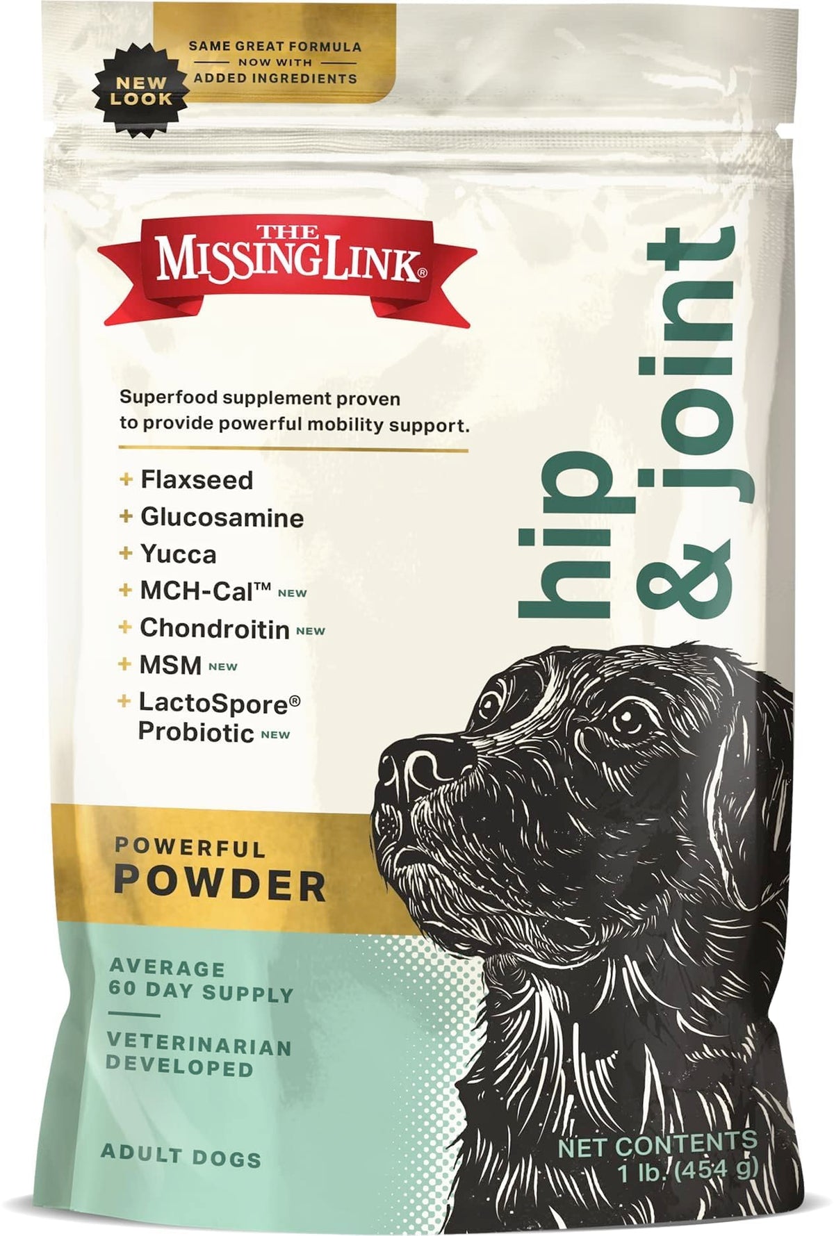 The Missing Link Hip & Joint + Probiotics Supplement 5lb Bag - Superfood Powder for Dog Cartilage & Bone Health, Joint Mobility & Flexibility
