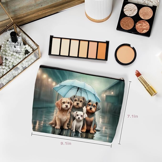 Cute Dog Makeup Bag, Dog Gifts Travel Makeup Case Cosmetic Bags for Women, Portable Pouch Purse Travel Essentials Toiletries Accessories, Christmas Birthday Gifts for Women