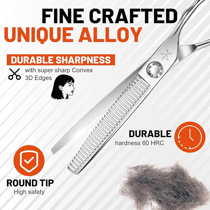 Fengliren High-end Professional Hair Thinning Scissors Hair Cutting Teeth Shears Barber Hairdressing Texturizing Scissors Extremely Very Sharp 6.5 Inch Stainless Steel Alloy For Men Women Salon & Home